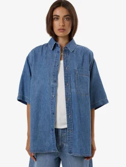 Online Thrills Darian Denim Shirt - Dark Dust Blue DarkDustBlue