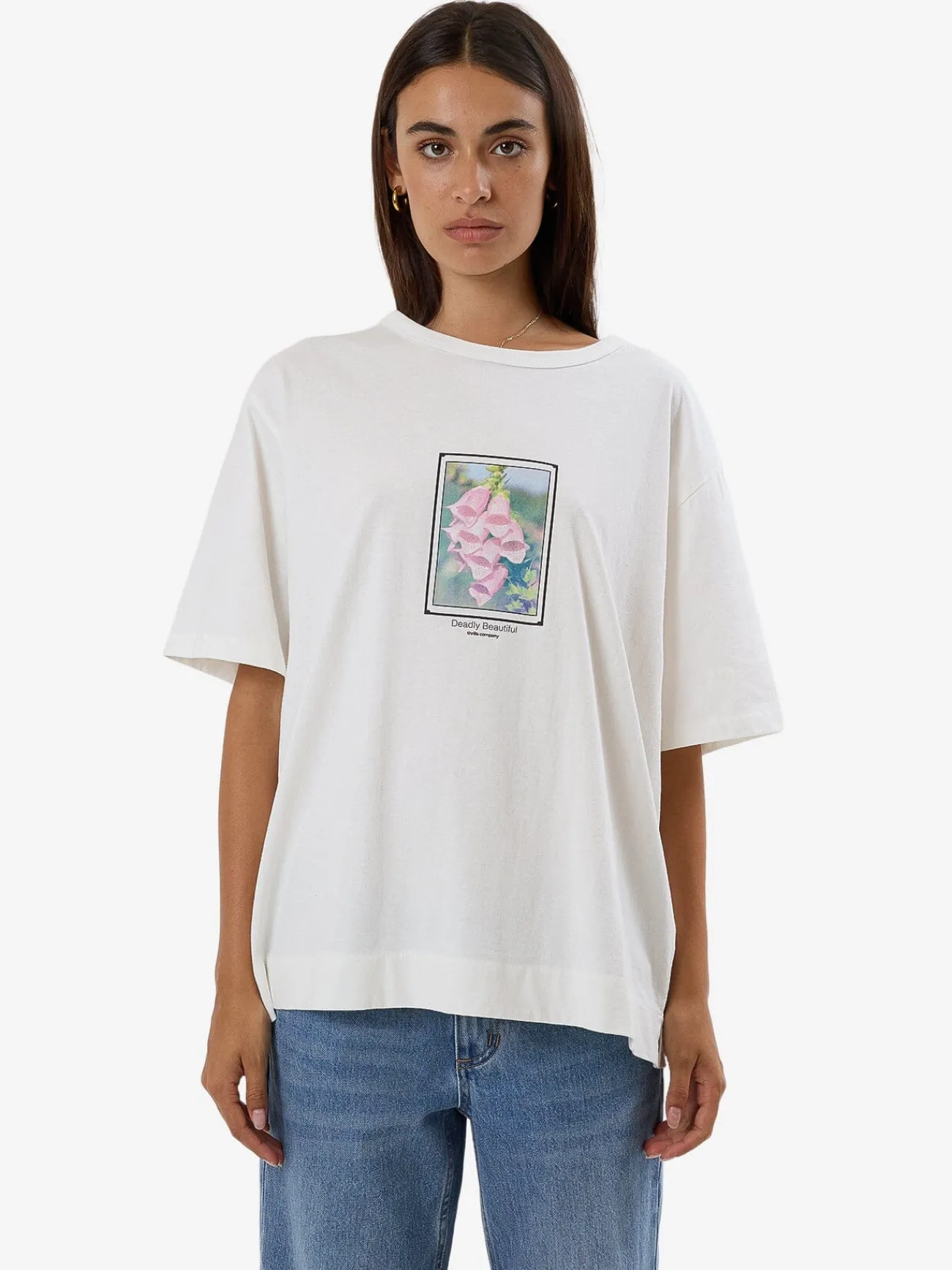 Sale Thrills Deadly Belle Box Tee - Dirty White DirtyWhite