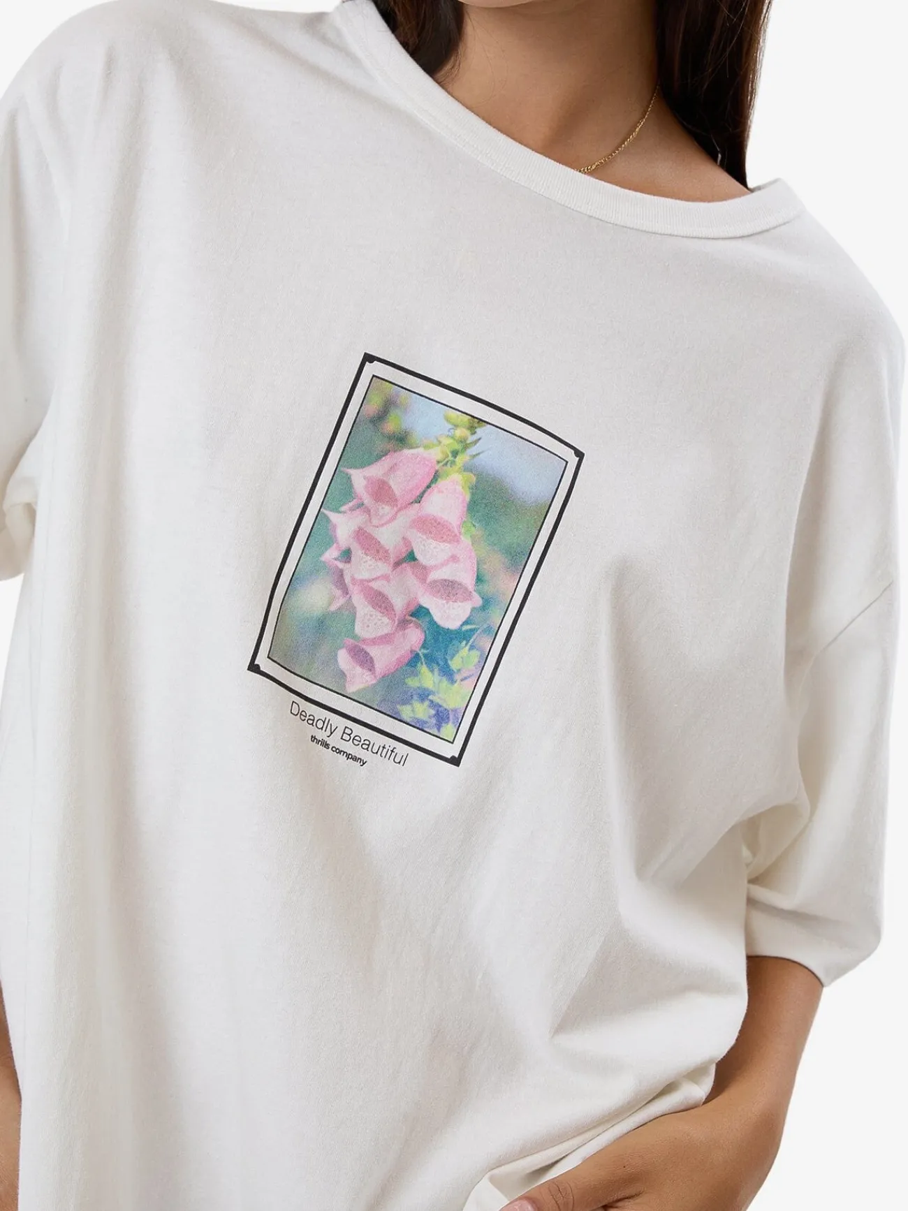 Sale Thrills Deadly Belle Box Tee - Dirty White DirtyWhite