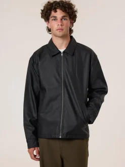 Sale Thrills Don't Bother Me Leather Work Jacket - Black