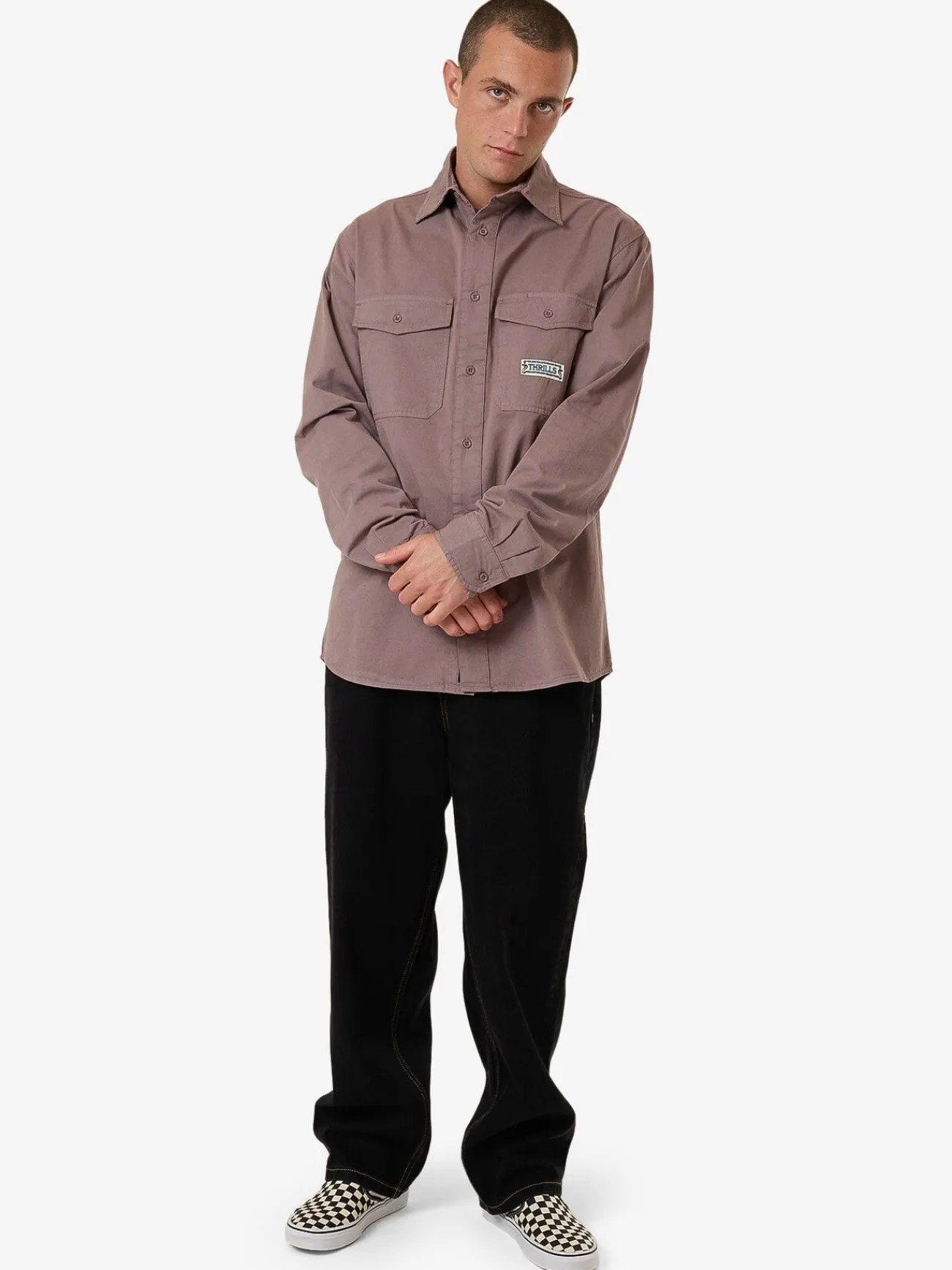 Online Thrills Double Meaning Long Sleeve Shirt - Dove