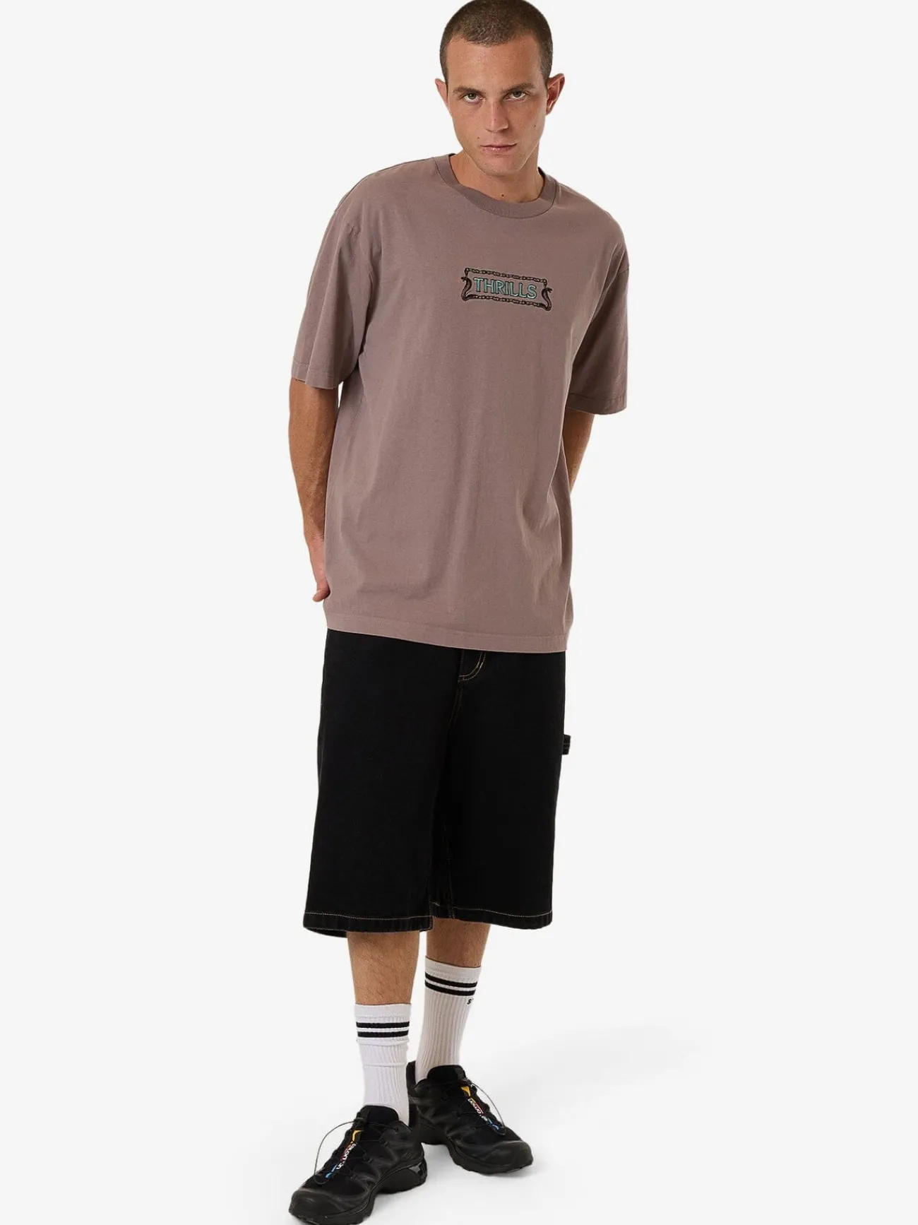 Best Thrills Double Meaning Oversize Fit Tee - Dove