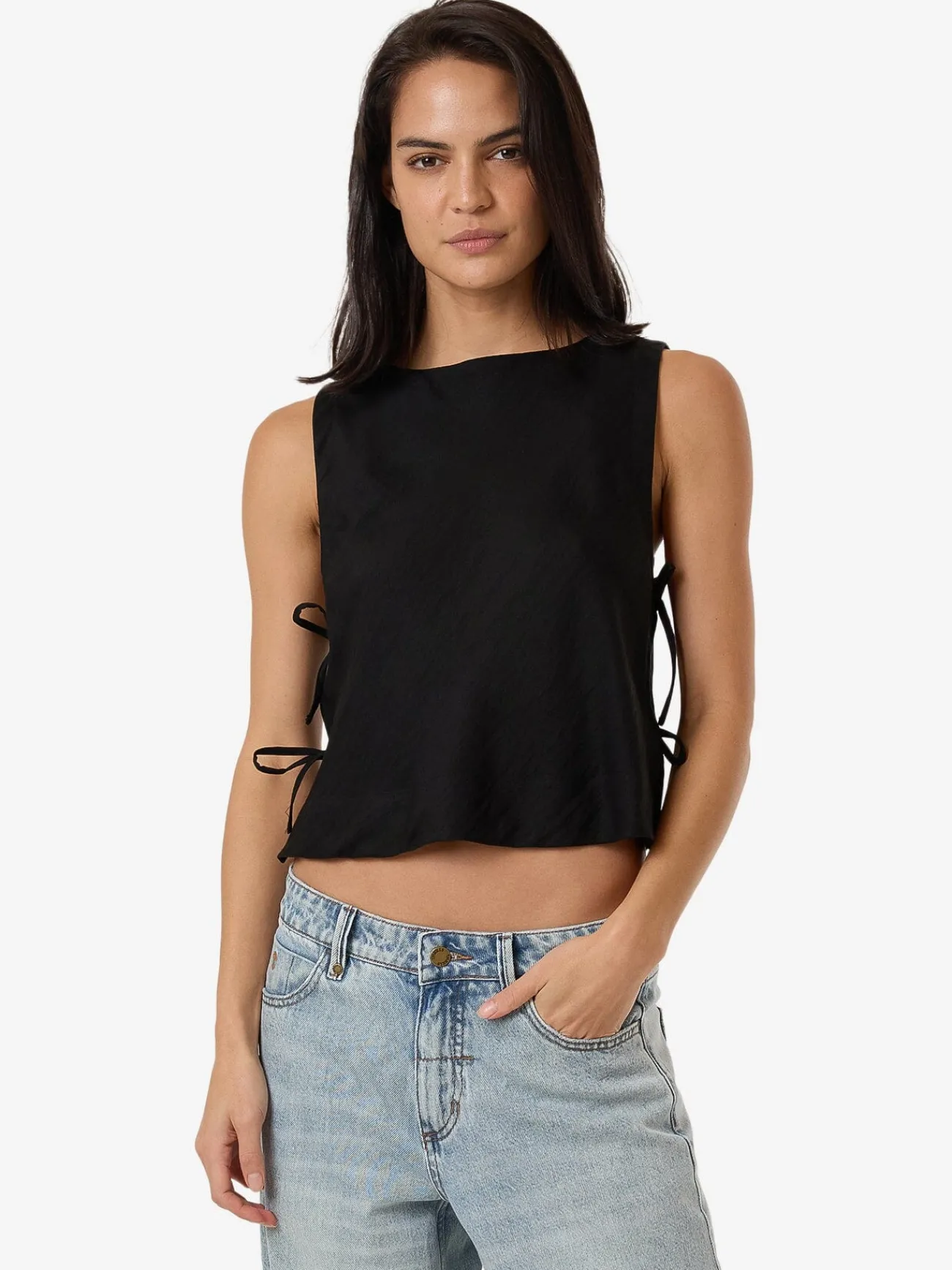 Discount Thrills Ember Tie Top - Black