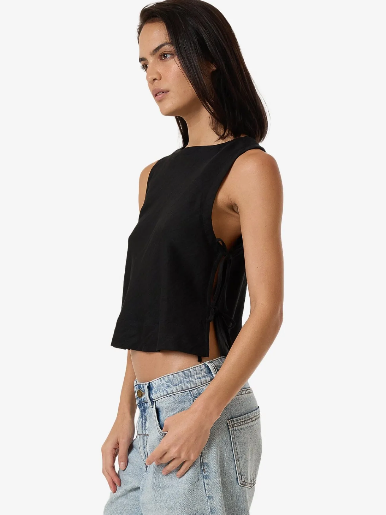 Discount Thrills Ember Tie Top - Black