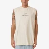Hot Thrills Emblem Merch Fit Muscle Tee - Unbleached