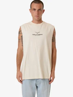 Hot Thrills Emblem Merch Fit Muscle Tee - Unbleached
