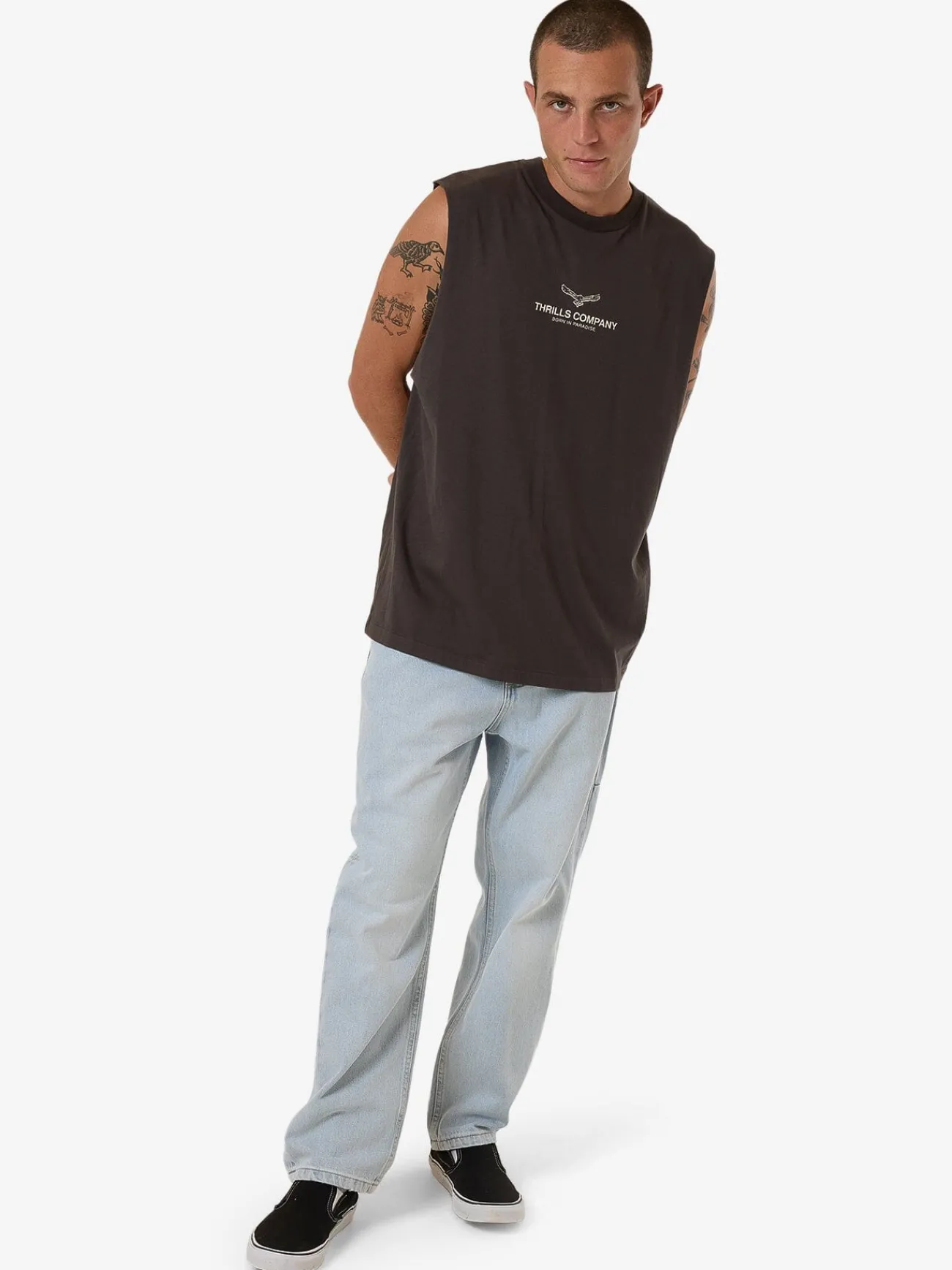 Fashion Thrills Emblem Merch Fit Muscle Tee - Merch Black MerchBlack