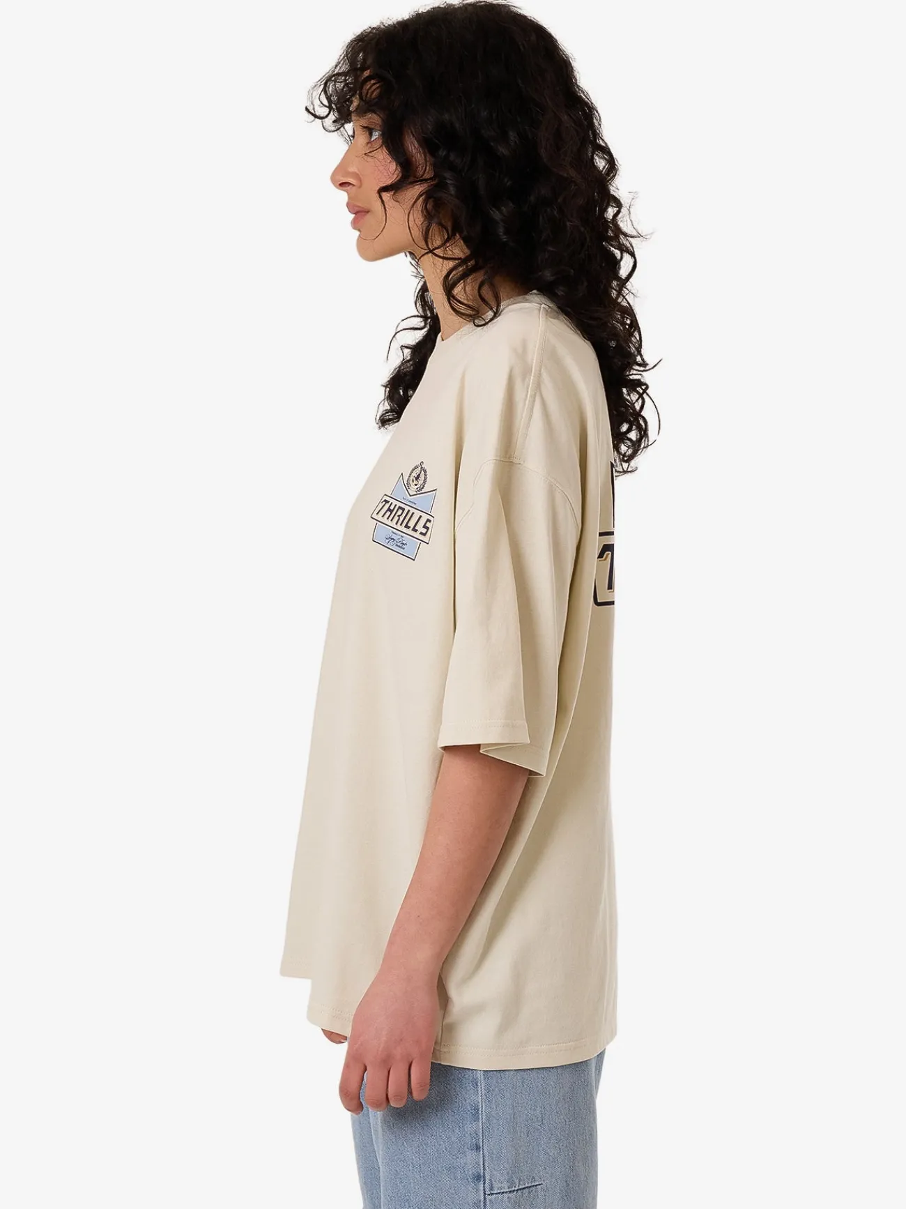 Discount Thrills Especially For You Oversized Tee - Heritage White HeritageWhite