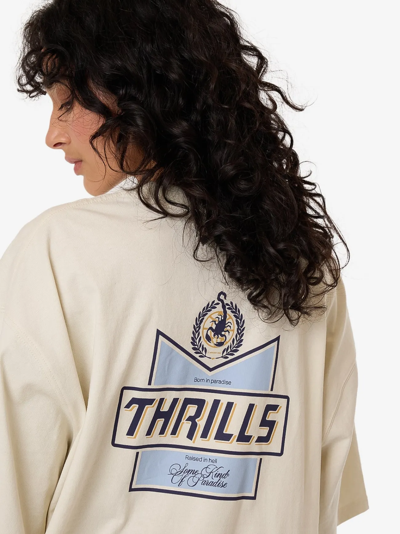 Discount Thrills Especially For You Oversized Tee - Heritage White HeritageWhite