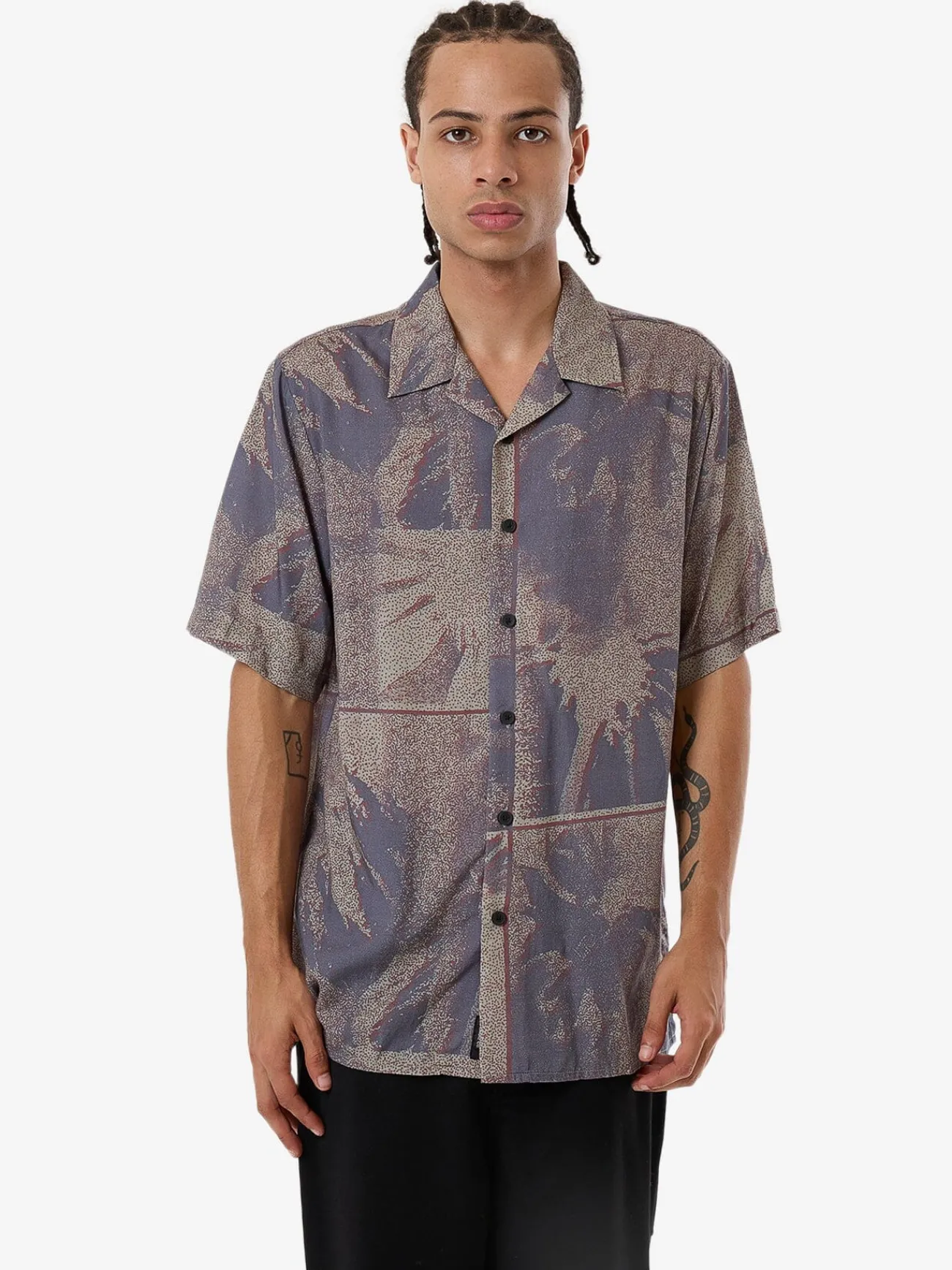 Hot Thrills Everything In Formation Bowling Shirt - Sand
