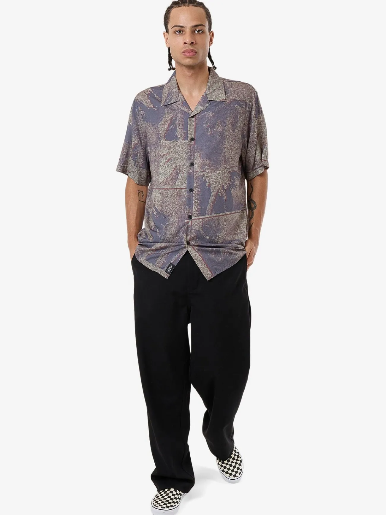 Hot Thrills Everything In Formation Bowling Shirt - Sand