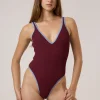 Best Thrills Farrow Plunge One Piece - Dark Cherry DarkCherry