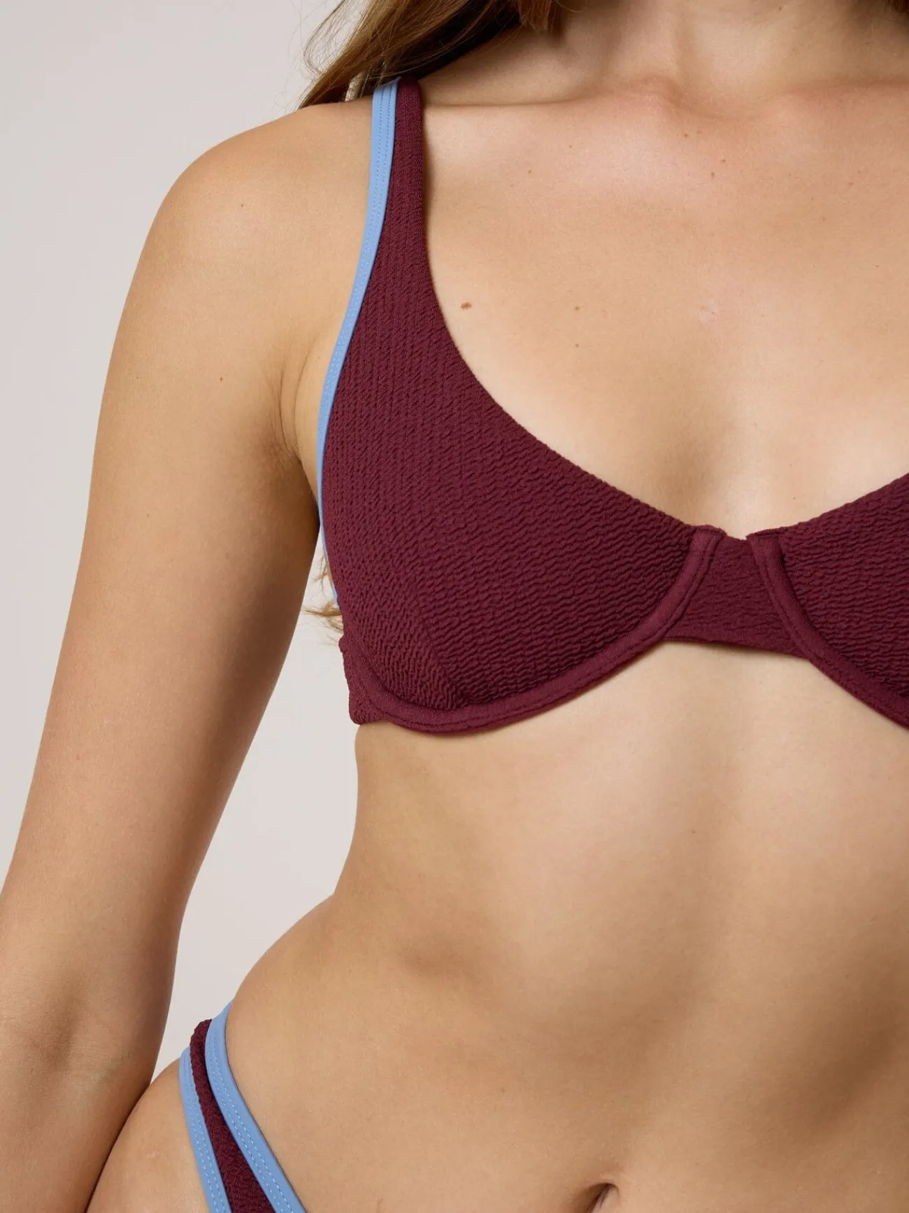 New Thrills Farrow Tall Underwire Bikini Top - Dark Cherry DarkCherry
