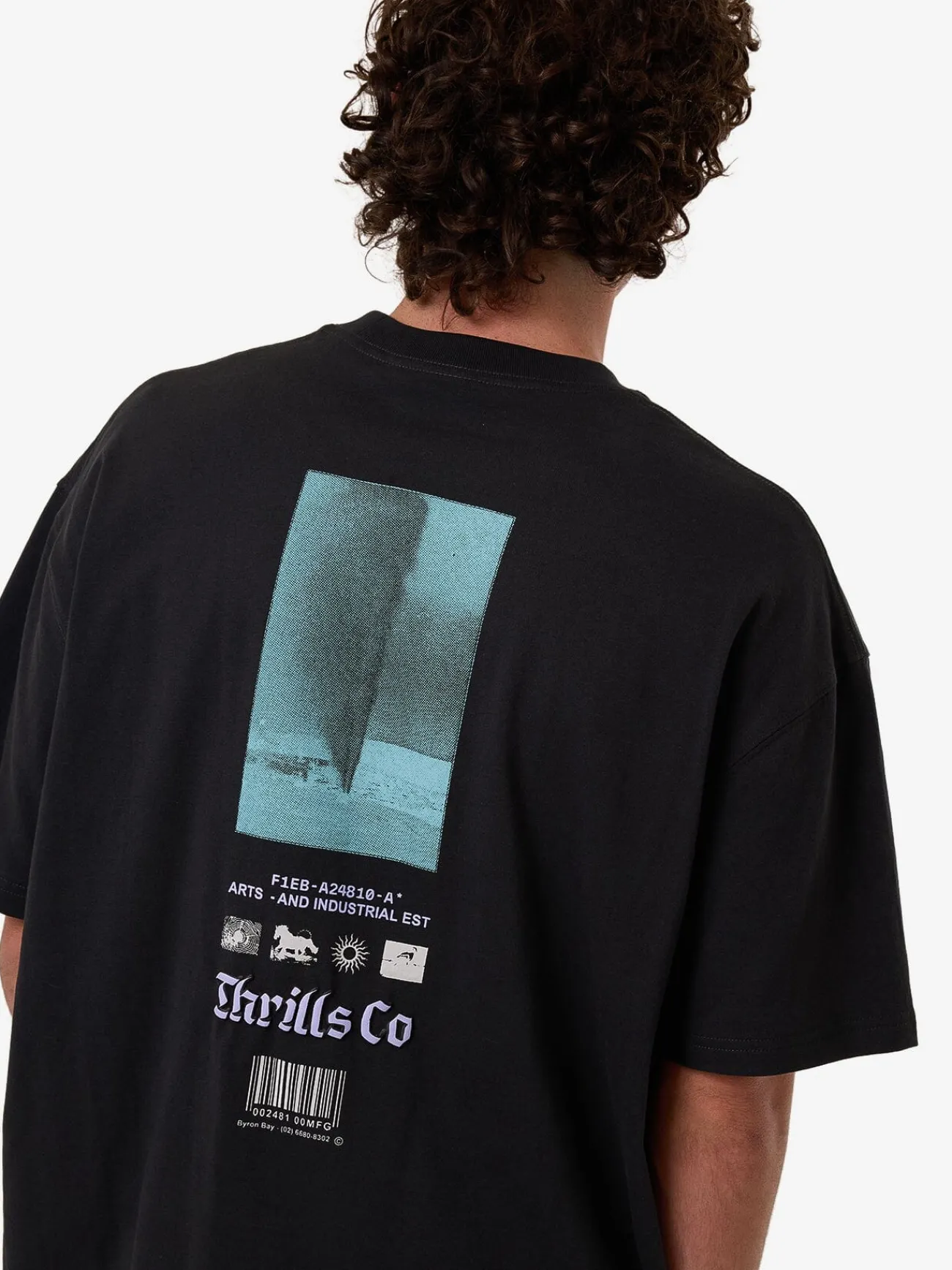 Hot Thrills Filter Box Fit Oversize Tee - Faded Black FadedBlack