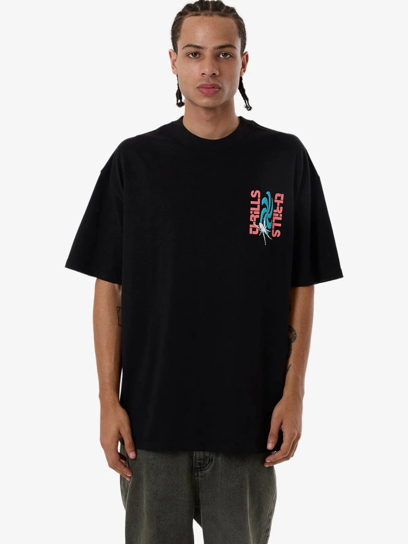 Best Thrills Firestarter Box Fit Oversize Tee - Black