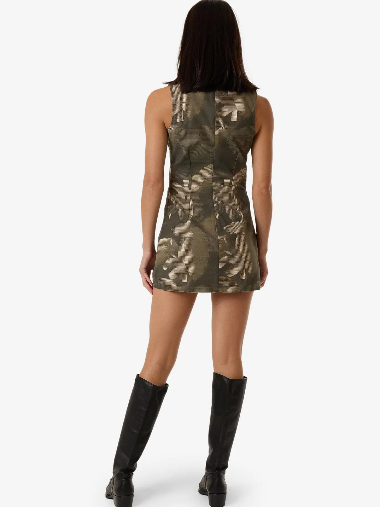 Online Thrills Flora Haze Sateen Dress - Brindle