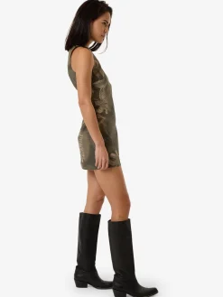 Online Thrills Flora Haze Sateen Dress - Brindle