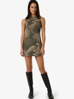 Online Thrills Flora Haze Sateen Dress - Brindle