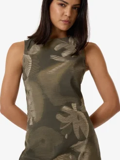 Online Thrills Flora Haze Sateen Dress - Brindle