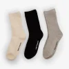Fashion Thrills Foundation 3 Pack Sock - Heritage White/Black/Grey Marle HeritageWhite/Black/GreyMarle