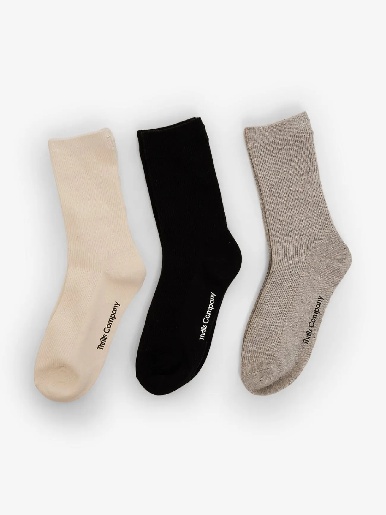 Fashion Thrills Foundation 3 Pack Sock - Heritage White/Black/Grey Marle HeritageWhite/Black/GreyMarle