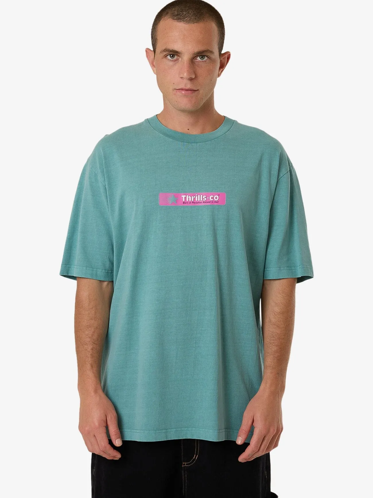New Thrills Games Of 84' Oversize Fit Tee - Agate Green AgateGreen