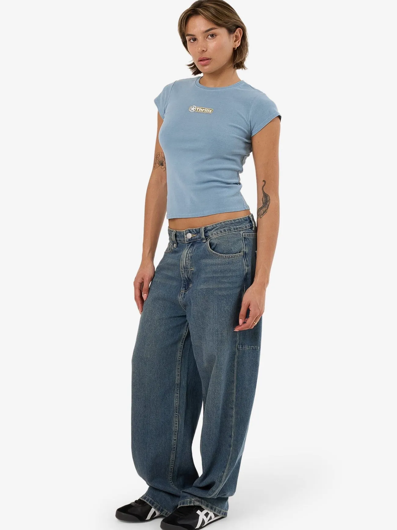 Hot Thrills Gazed Club Tee - Stone Blue StoneBlue