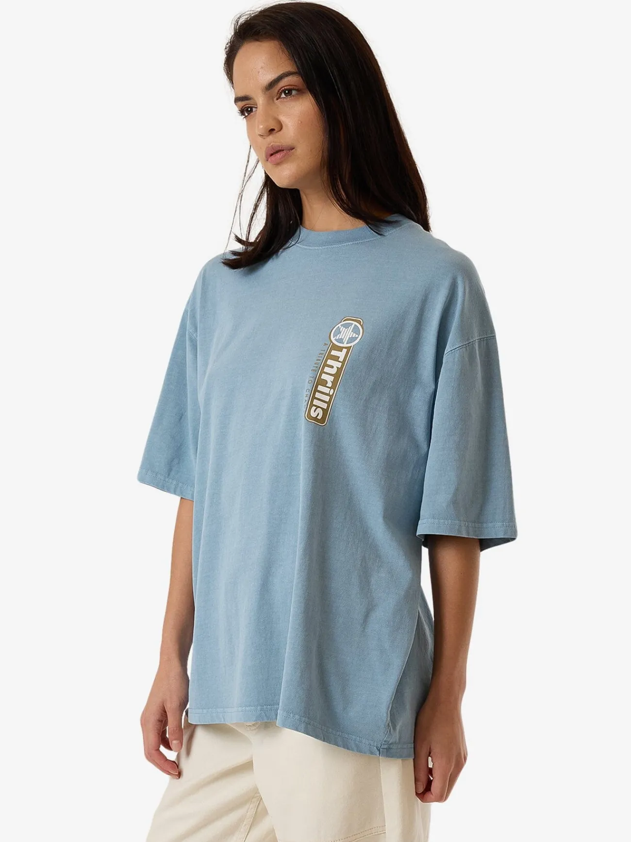 Clearance Thrills Gazed Oversized Tee - Stone Blue StoneBlue