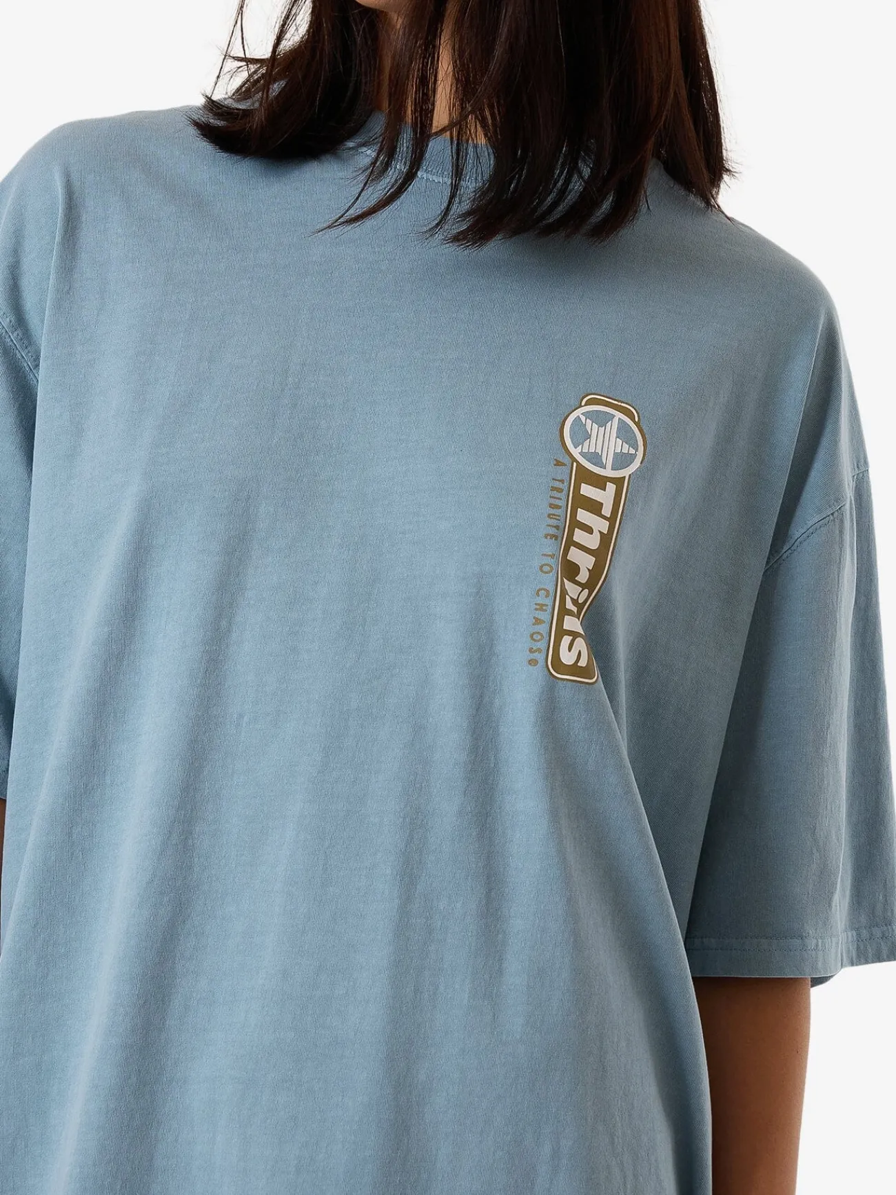 Clearance Thrills Gazed Oversized Tee - Stone Blue StoneBlue