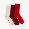 Clearance Thrills Growing Together 3 Pack Sock - Flame Red - Heritage White - Dark Cherry DarkCherry