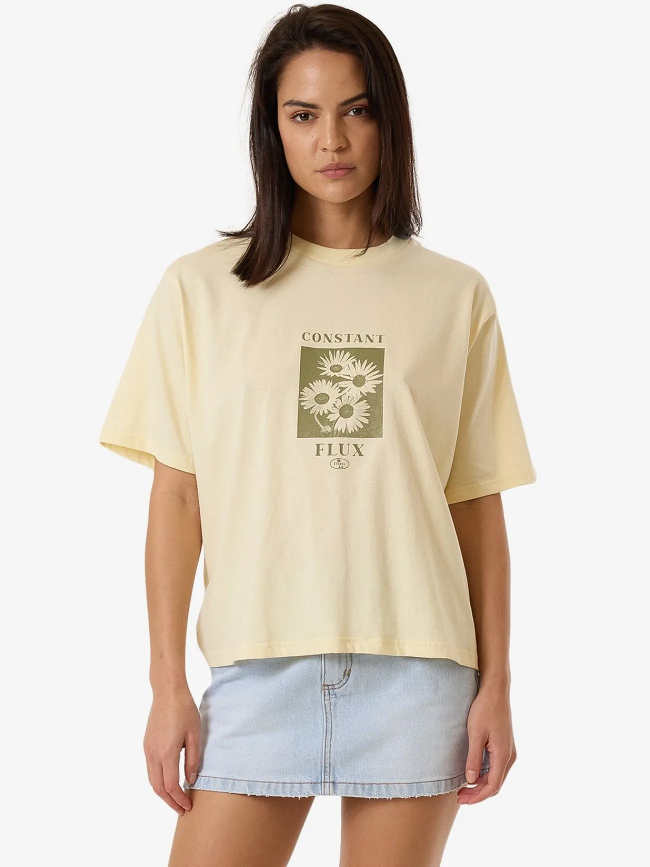 Sale Thrills Halftone Daze Square Tee - Butter