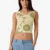 Hot Thrills Halftone Daze Y2K Tank - Butter