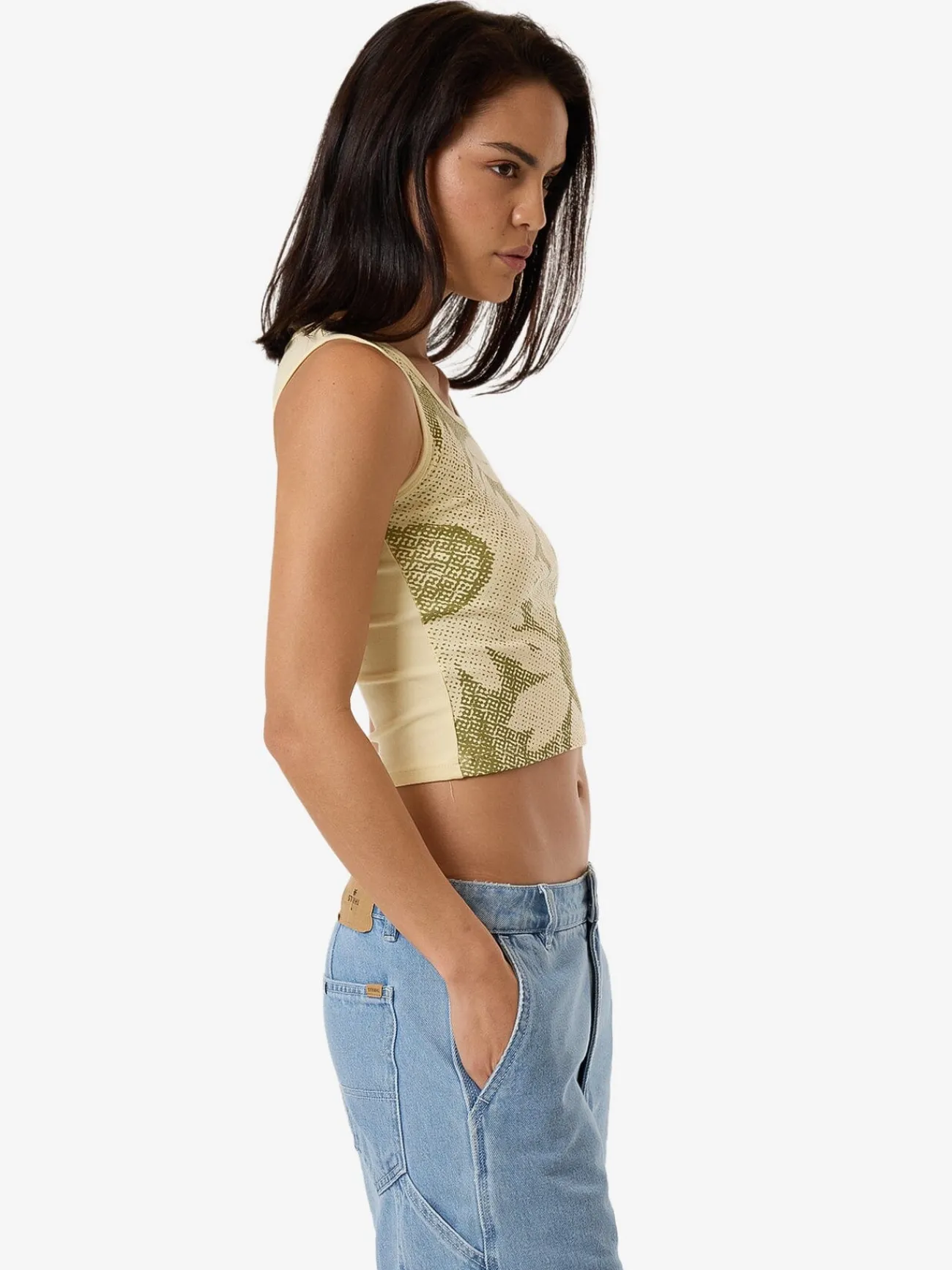 Hot Thrills Halftone Daze Y2K Tank - Butter