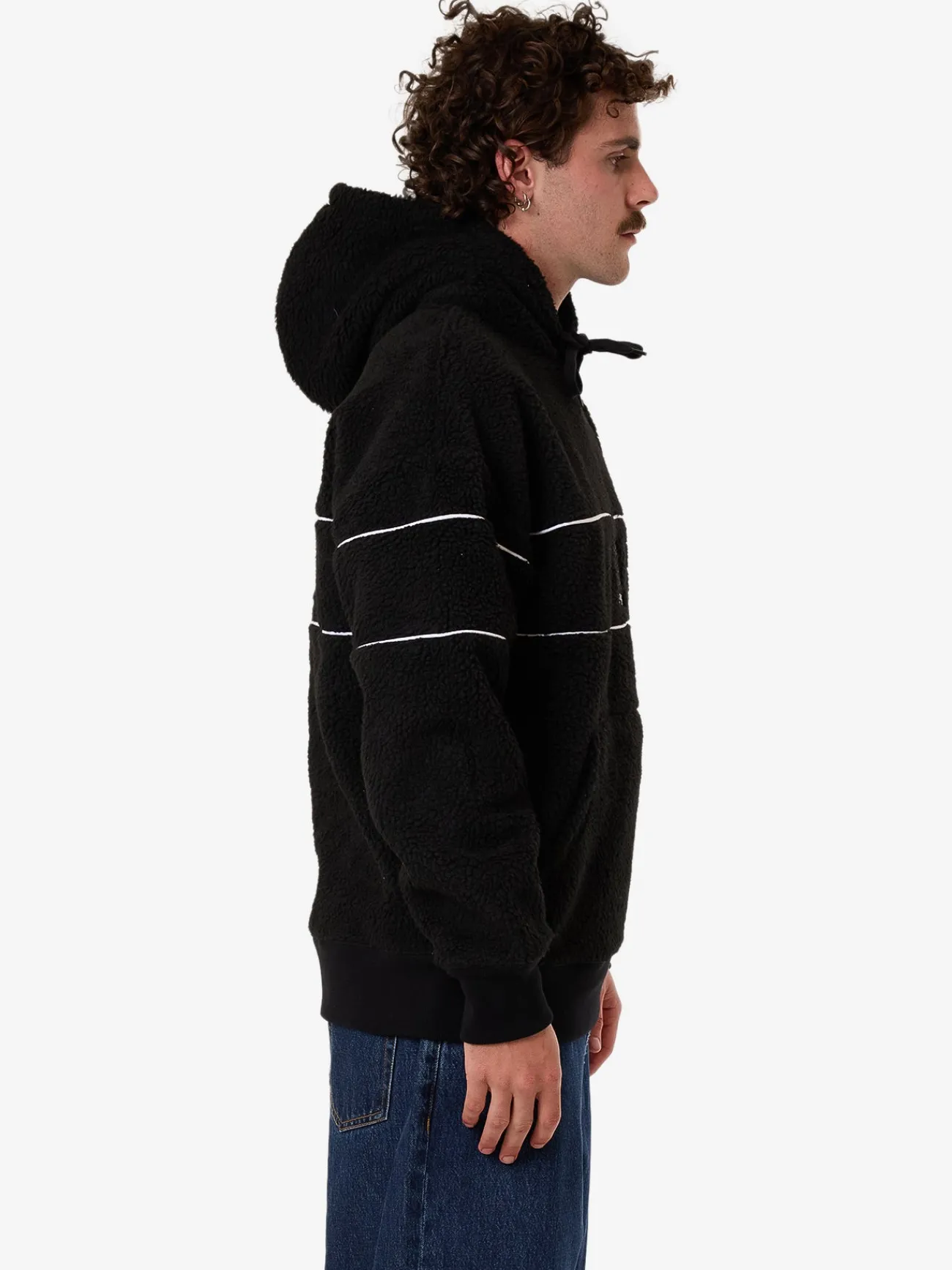 New Thrills Hazed Slouch Hood Polar Fleece - Black