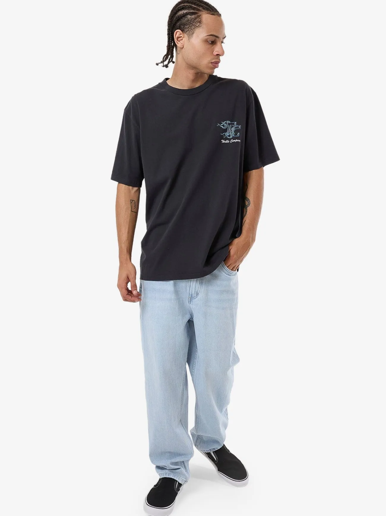 Online Thrills Heat Oversize Fit Tee - Washed Black WashedBlack