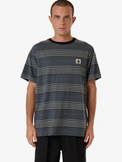 Outlet Thrills Heavy Times Stripe Merch Fit Tee - Light Petrol LightPetrol