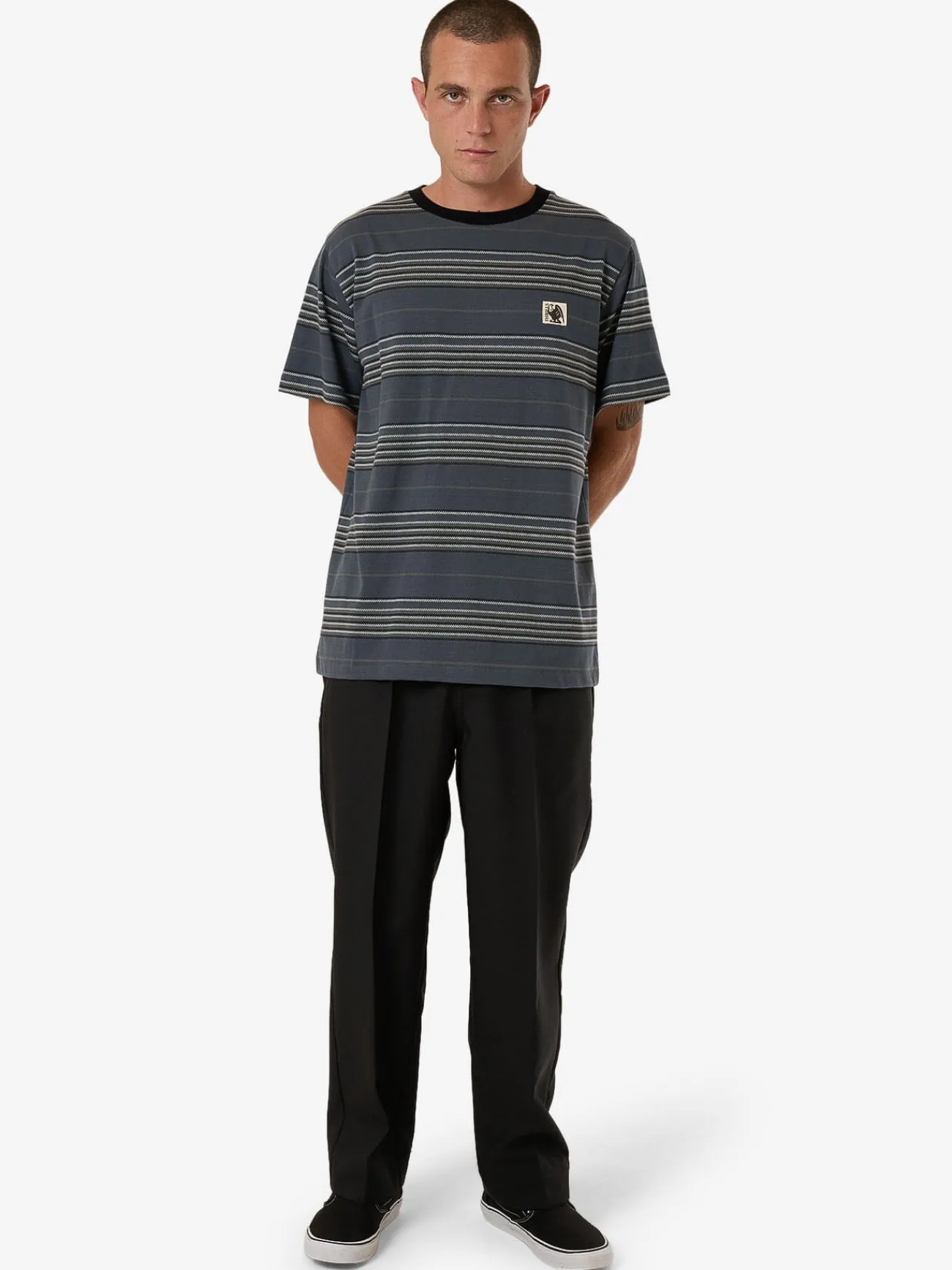 Outlet Thrills Heavy Times Stripe Merch Fit Tee - Light Petrol LightPetrol