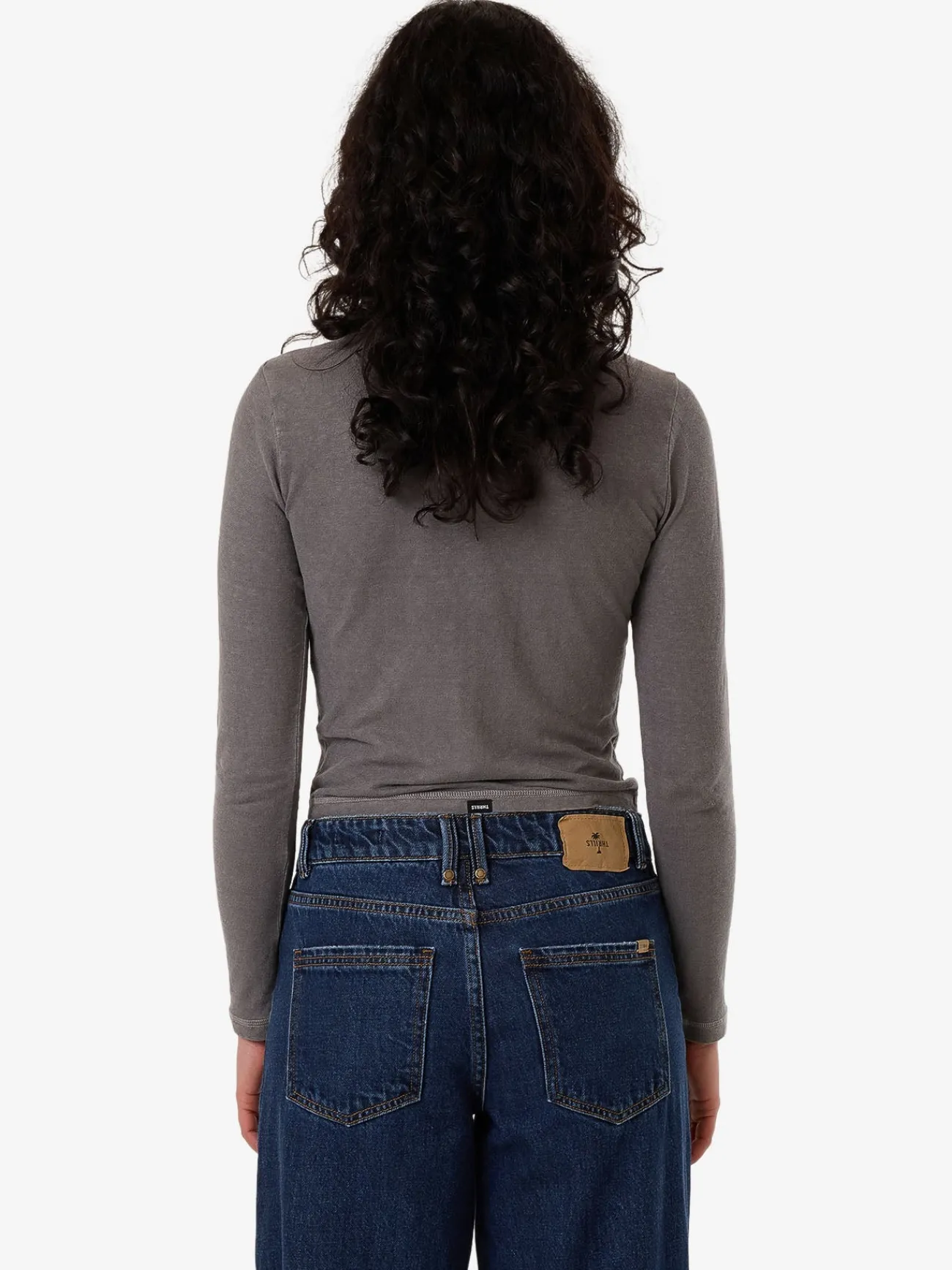 Sale Thrills Hemp Collared Long Sleeve - Grey Ash GreyAsh