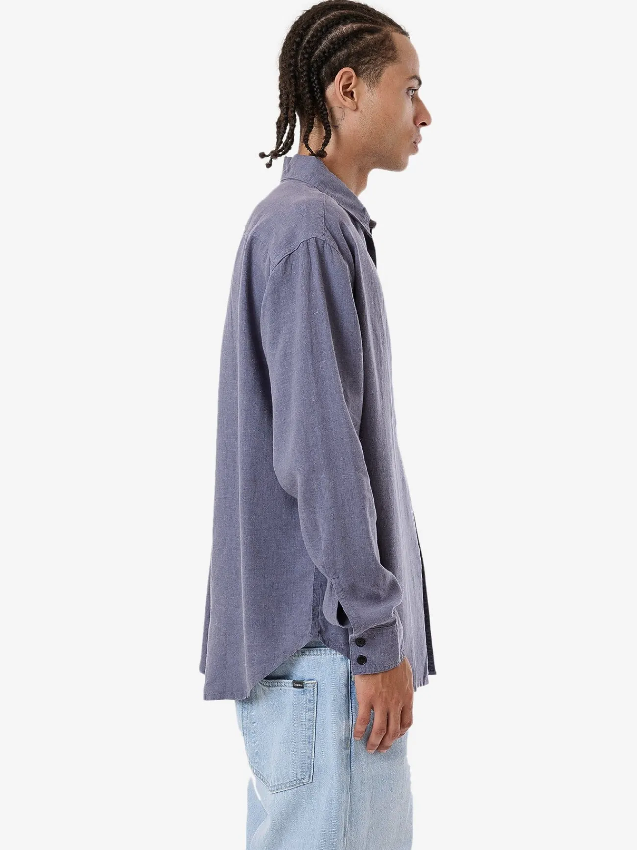 Fashion Thrills Hemp Minimal Oversize Long Sleeve Shirt - Folkstone Grey FolkstoneGrey