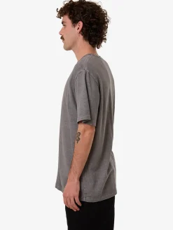 New Thrills Hemp Embro Contrast Stitch Merch Fit Tee - Grey Ash GreyAsh