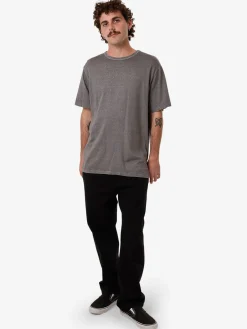 New Thrills Hemp Embro Contrast Stitch Merch Fit Tee - Grey Ash GreyAsh
