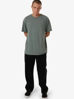 Outlet Thrills Hemp Embro Lightweight Contrast Stitch Merch Fit Tee - Dark Forest DarkForest