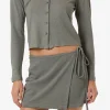 Hot Thrills Hemp Wrap Mini Skirt - Green Smoke GreenSmoke