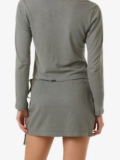 Hot Thrills Hemp Wrap Mini Skirt - Green Smoke GreenSmoke