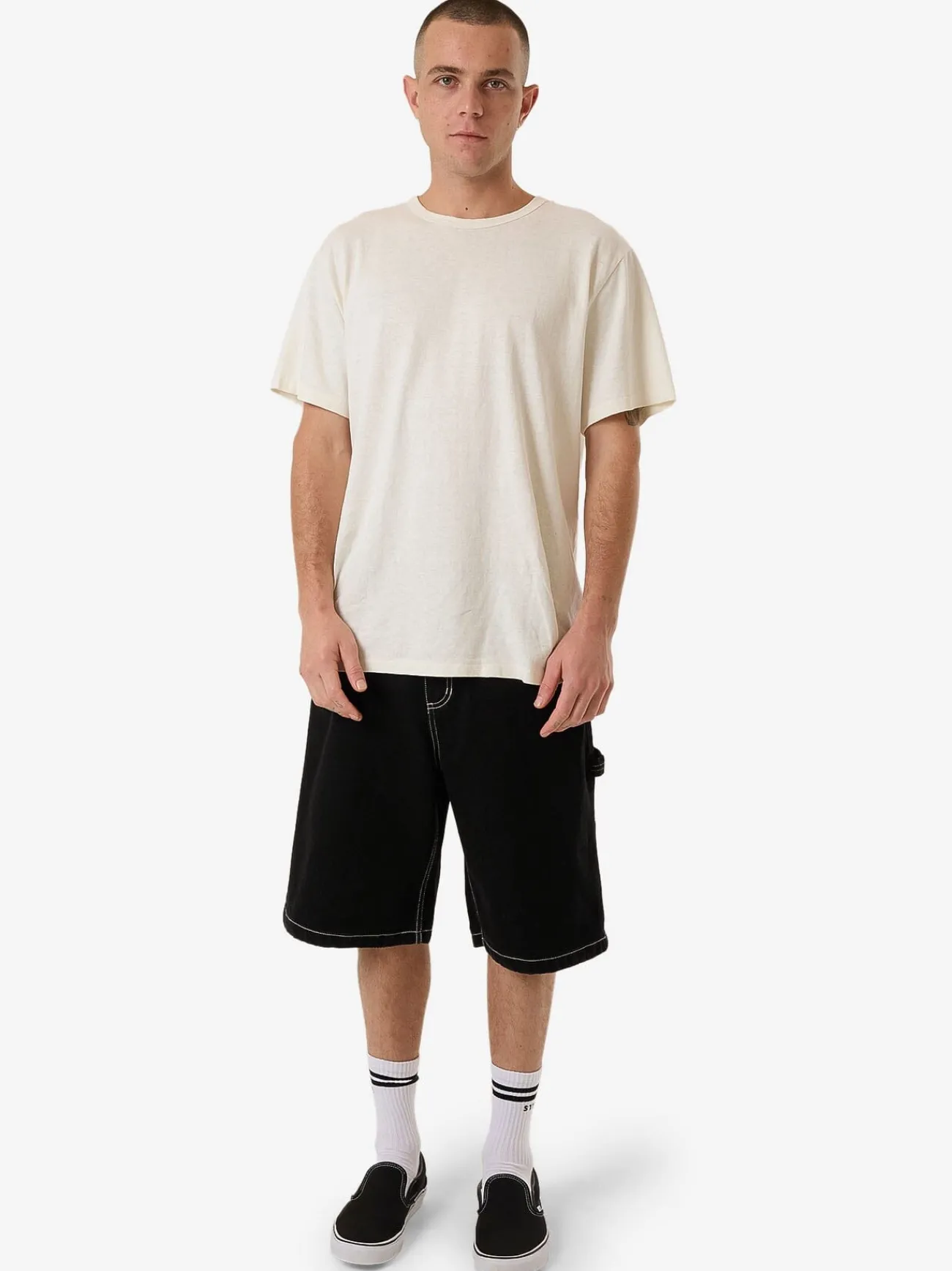 Sale Thrills High Power Big Slacker Denim Short - Black Rinse BlackRinse
