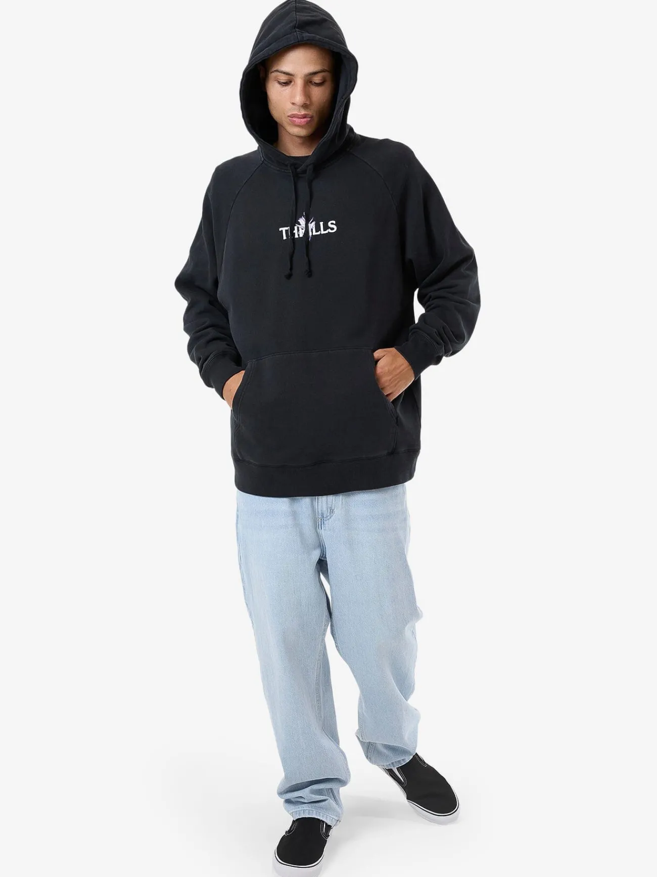 Best Thrills In Bloom Raglan Pull On Hood - Twilight Black TwilightBlack