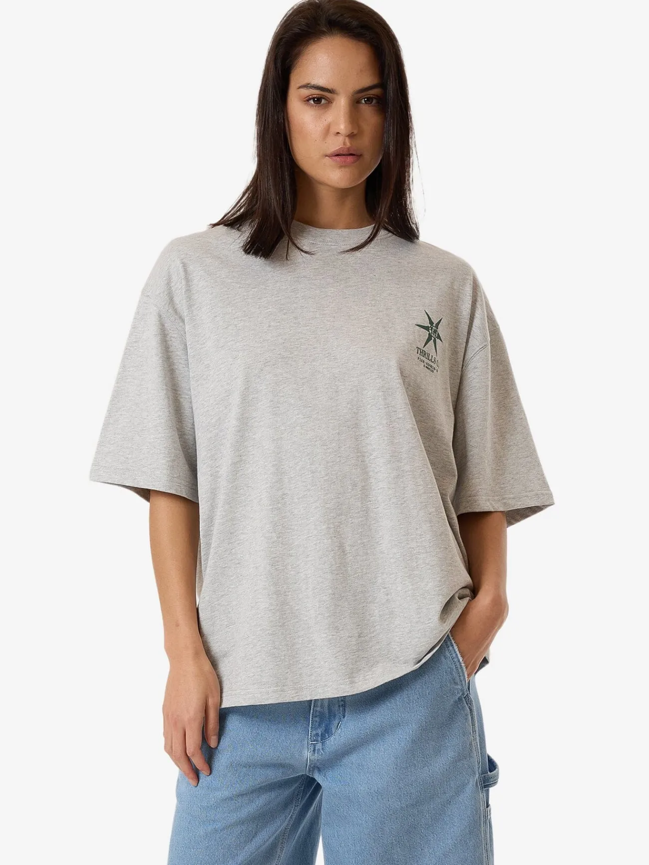 Sale Thrills Infinite Stars Oversized Tee - Snow Marle SnowMarle