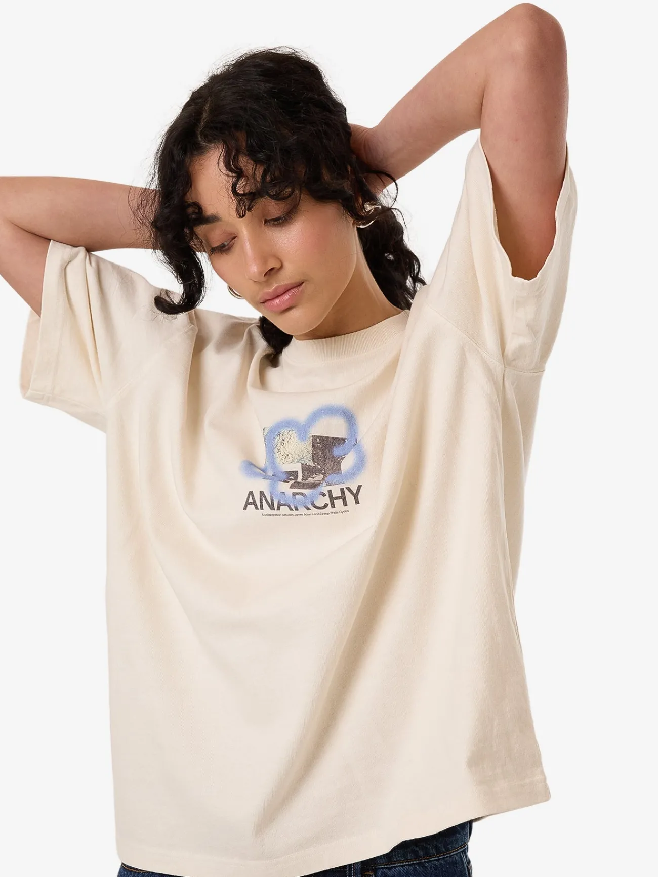 Online Thrills James Adams Anarchy Oversized Tee - Heritage White HeritageWhite