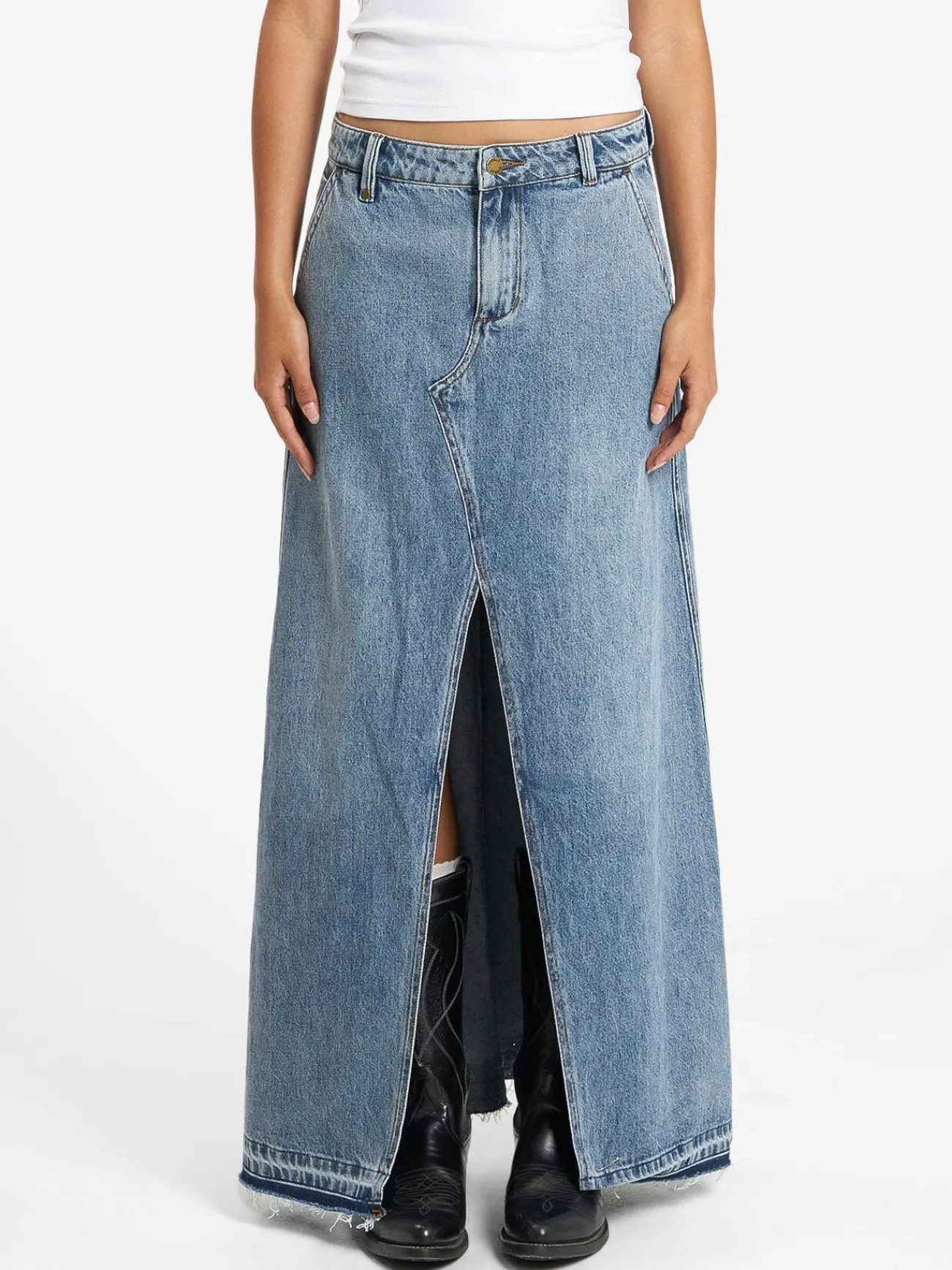 Hot Thrills Kobie Skirt - Weathered Blue WeatheredBlue