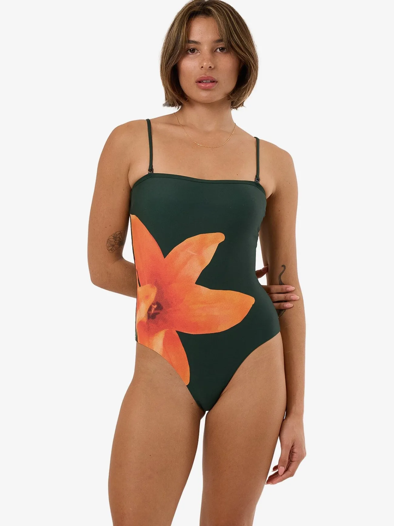 Discount Thrills Lagoon Strapless One Piece - Dark Jade DarkJade